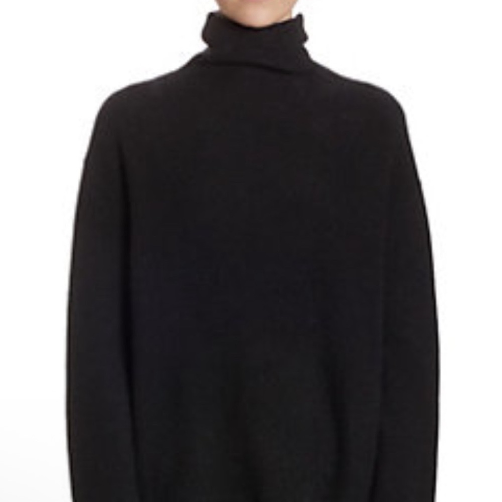 Vince Women's Black Cashmere & Virgin Wool Cowl Neck Long Sleeve Sweater M
